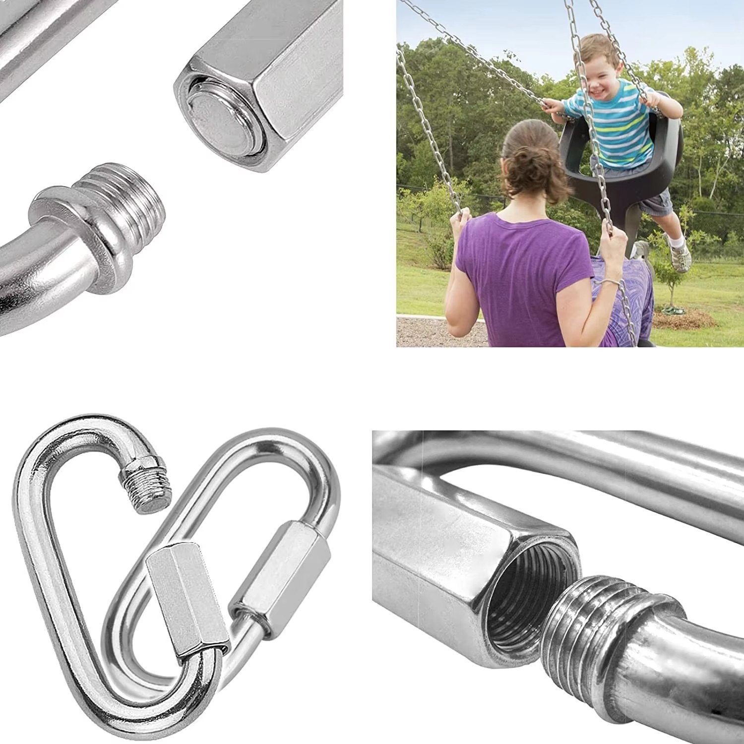 Heavy Equipment Keychain - 1 stuk snelkoppeling, roestvrijstalen, extra sterke