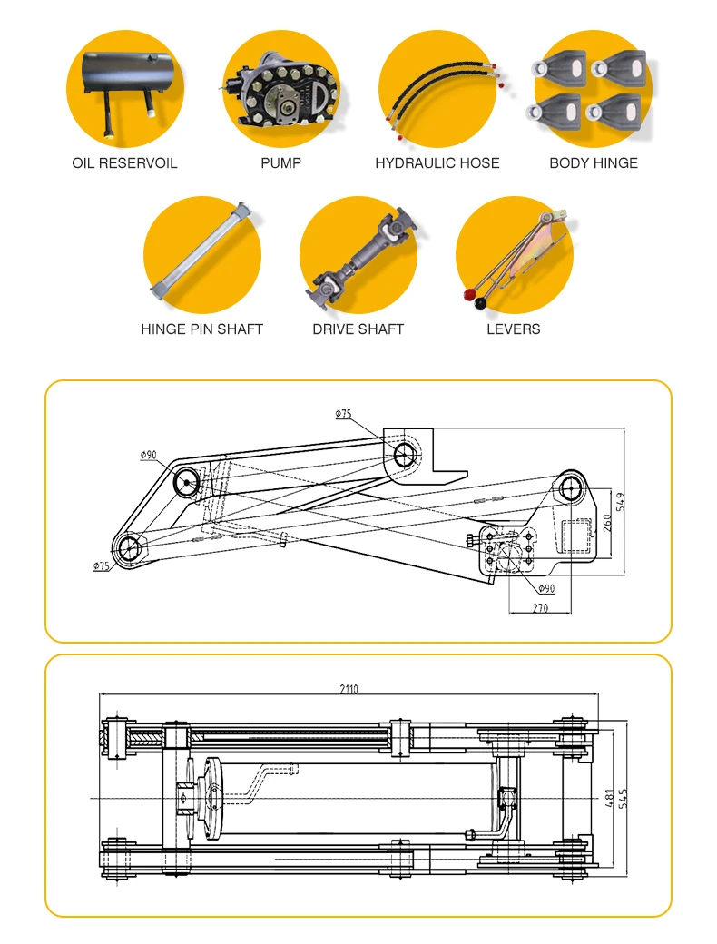 Robuuste hydraulische dumpkit  - Dump Truck Heavy Equipment recensie en prijs